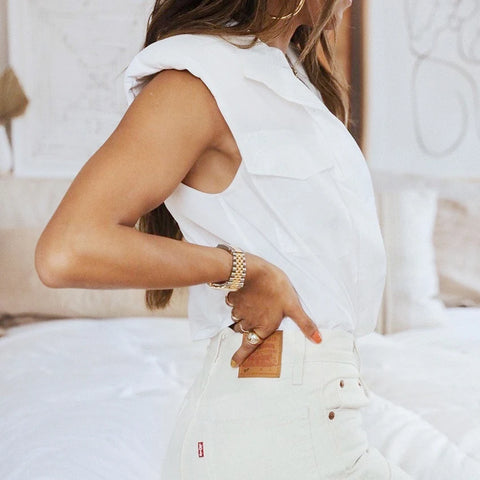 Woven Loose White Blouse