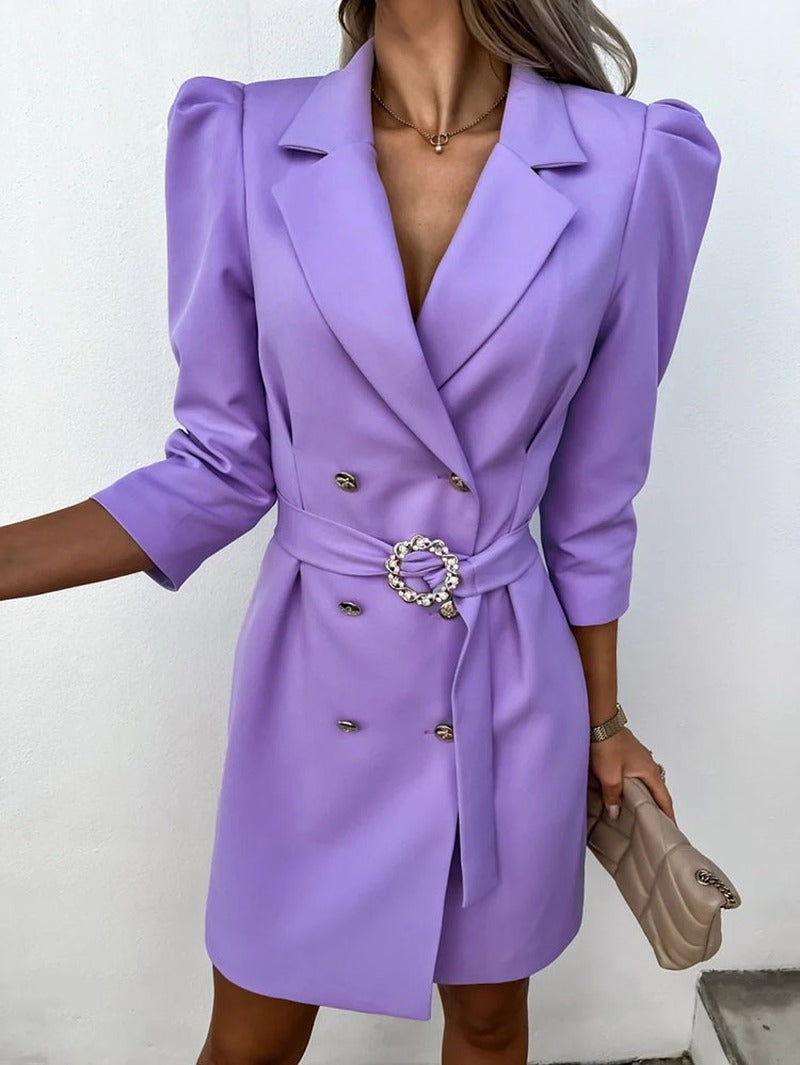 Office Lady Blazer Dress Purple 