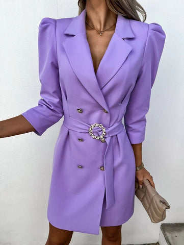 Office Lady Blazer Dress Purple 