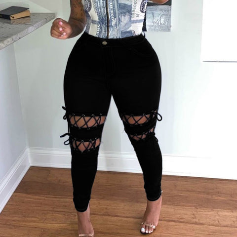 High waist denim black jeans