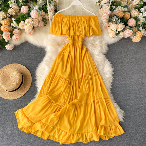 Yellow Off-Shoulder Mama Cita Maxi Dress