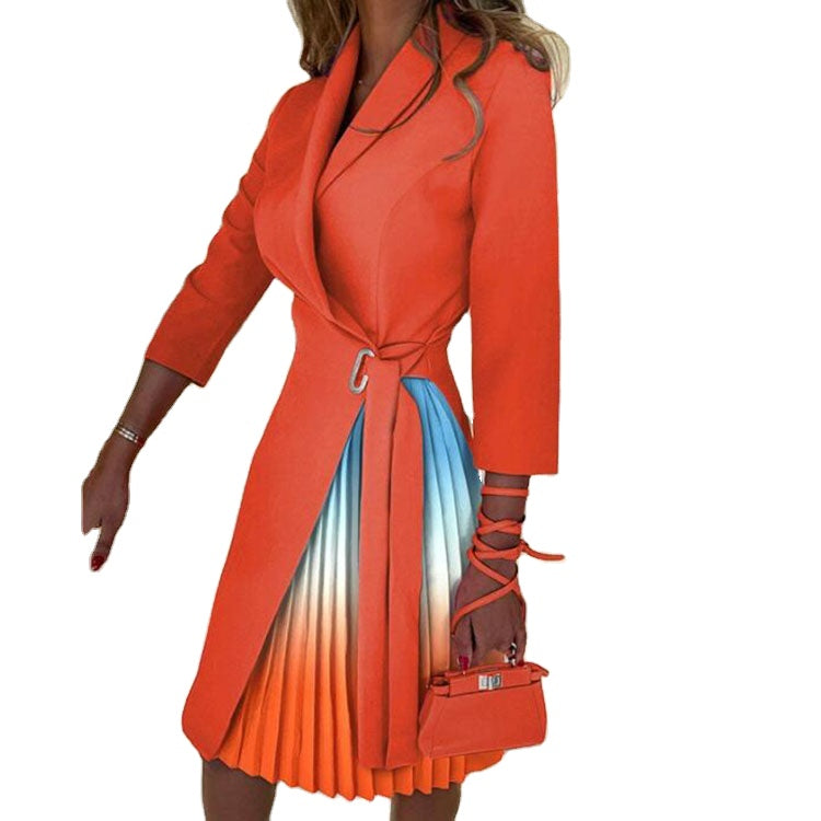 Abstract Leader Orange Casual Dress