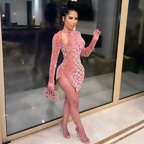 Pink Sexy Side-Zip Sensational Dresses