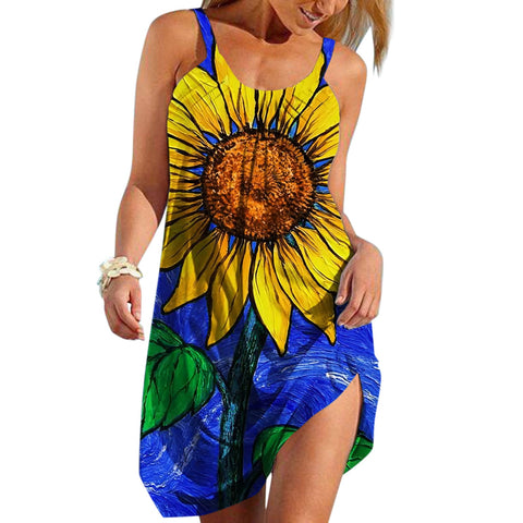 Featherlight Chic Beach Dress Sunflower