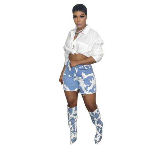 Milk-High Waist Shorts