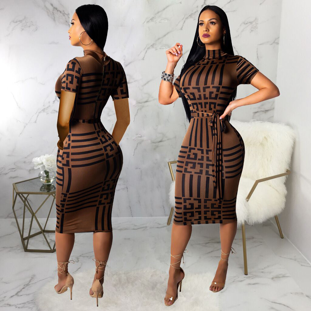 Natalia Midi Business Dress Brown