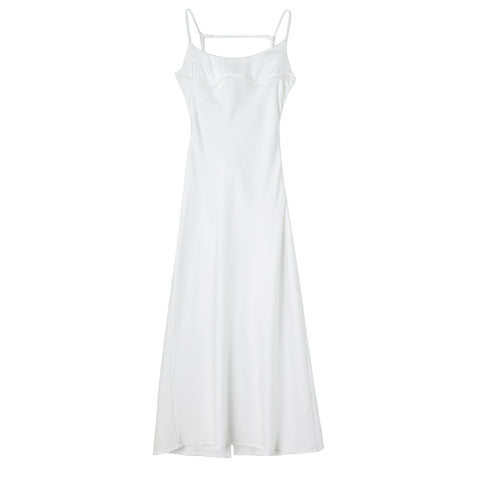 White Angelic Satin Cami Dress