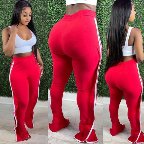 stripped flare pants