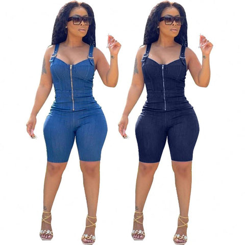 sexy denim body suit romper for women