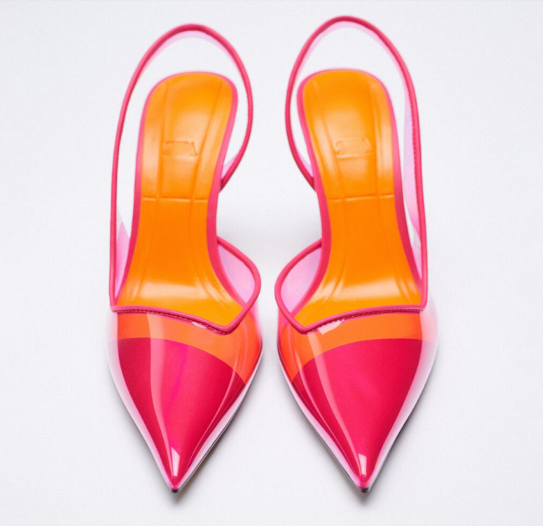  Formal Transparent Red Rose Heels
