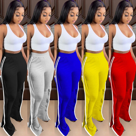 stripped flare pants