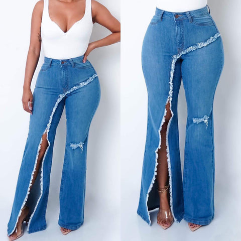ripped flare pants