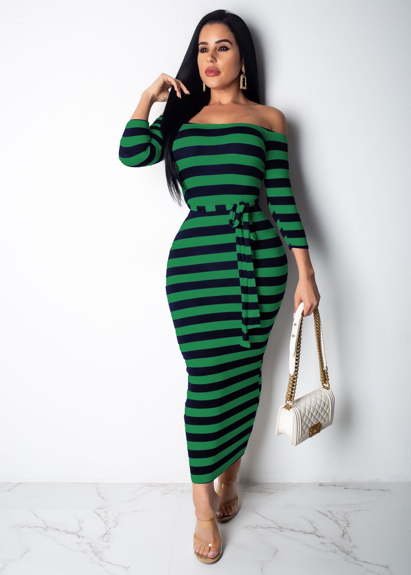 Tightly Wrapped Maxi Dress Green
