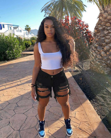 High Waist Ripped Cut Up Jean | Cultureheaven.com