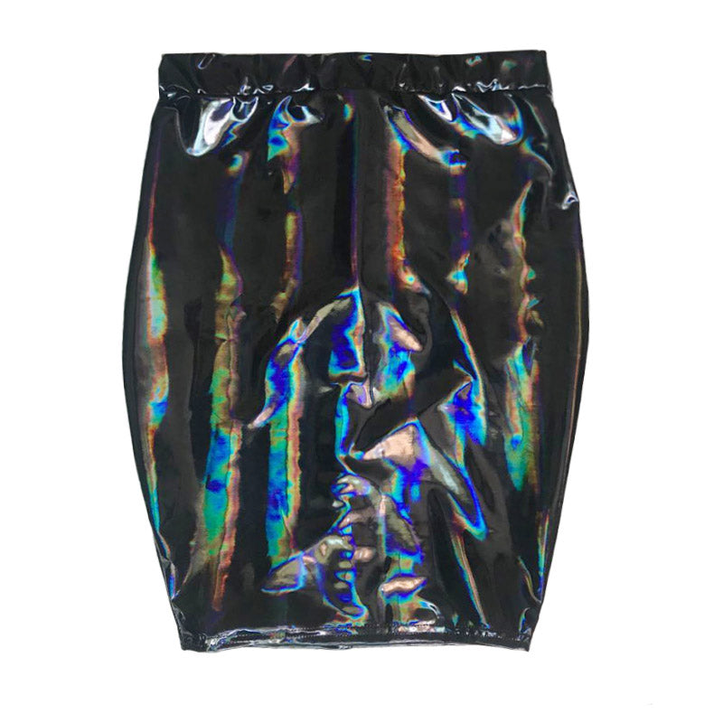 black latex skirt 