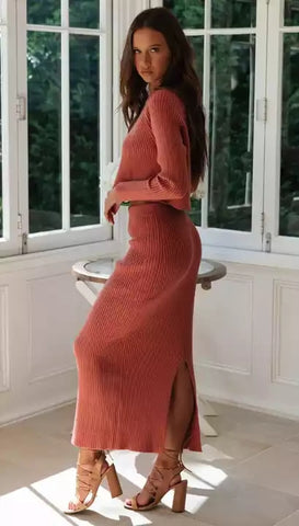 A Good Day Brown Knit Set