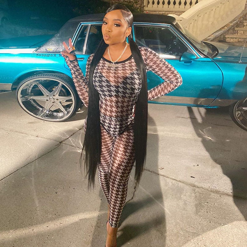 Print See Through Rompers 2 Pieces