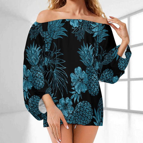 Tribal Style Oversize Dress Black