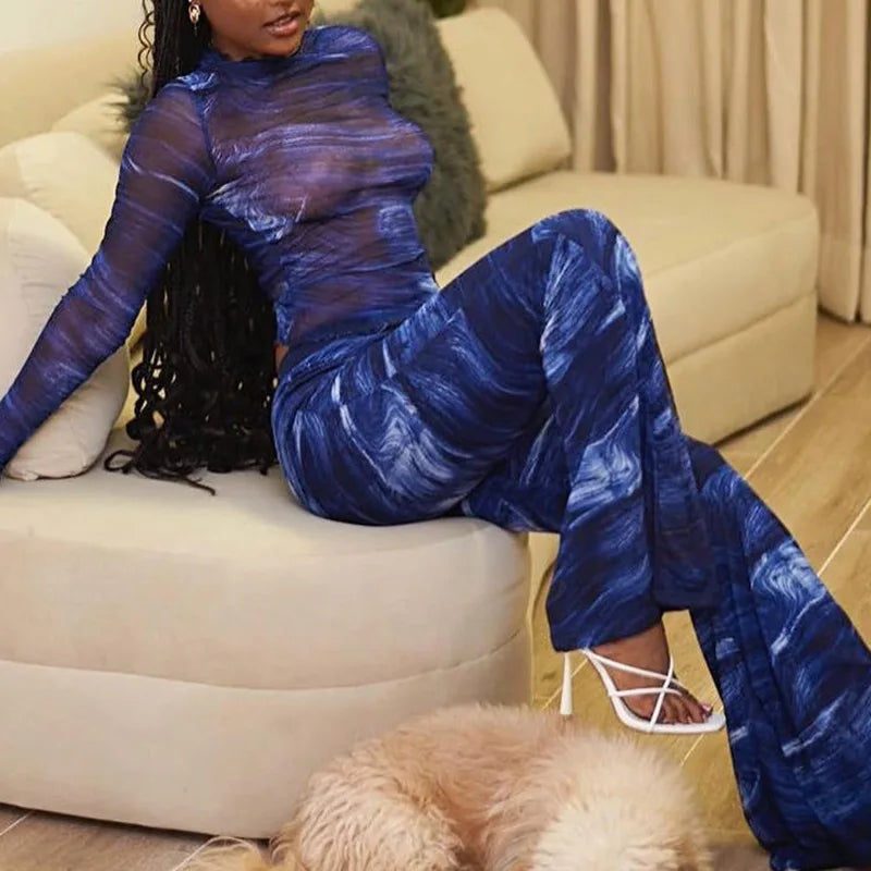 Perspective Mesh Top and Pant