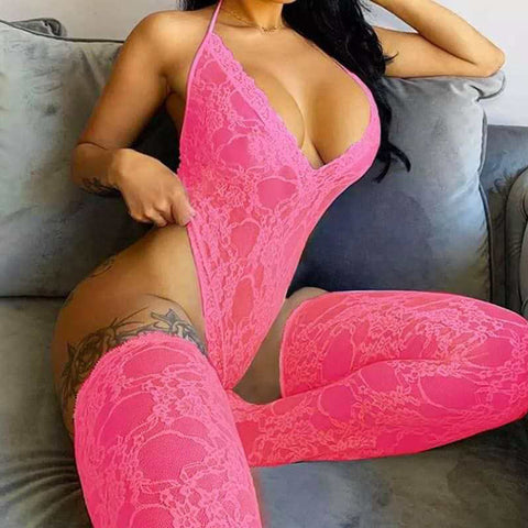 Lace Bodysuit w/ Matching Stockings