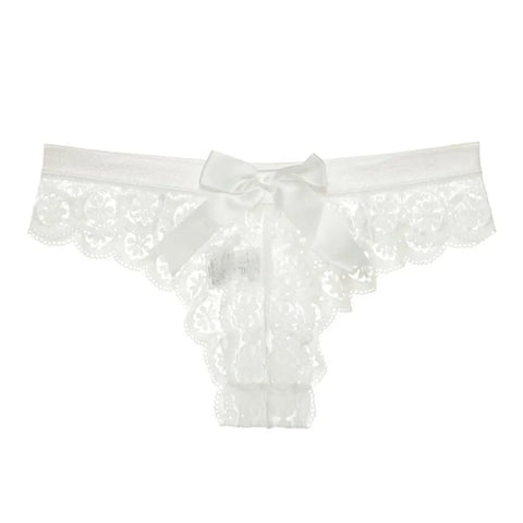 Flirty Bowtie Lace Panties White