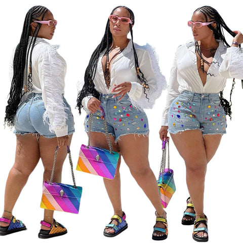 Brushed Colored Diamonds Shorts