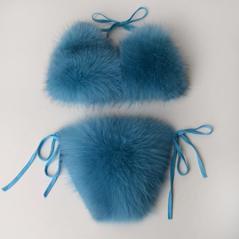 Fur Bikini Set