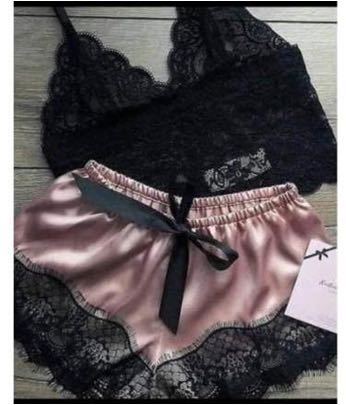 Sexy Lace Satin Lingerie Set