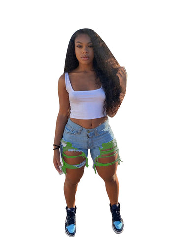 High Waist Ripped Cut Up Jean | Cultureheaven.com