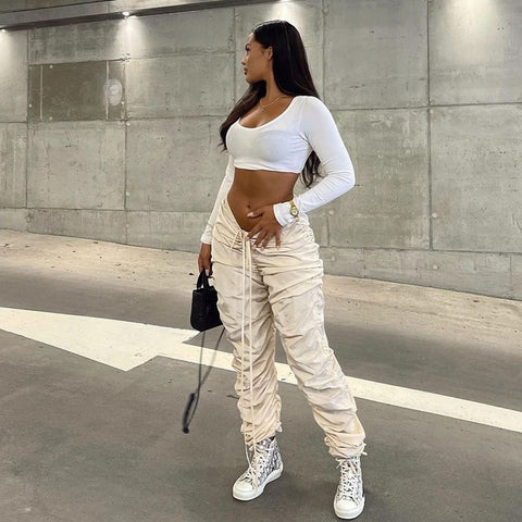 Mid-Waist Cargo Pants