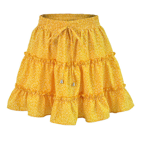 yellow mini skirt for women