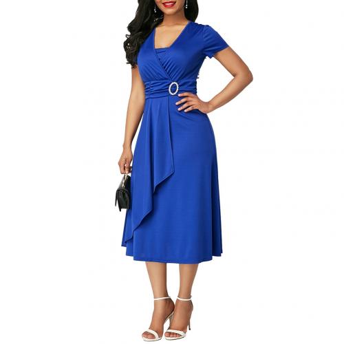 Blue Willa's Wrap Belted Casual Dress