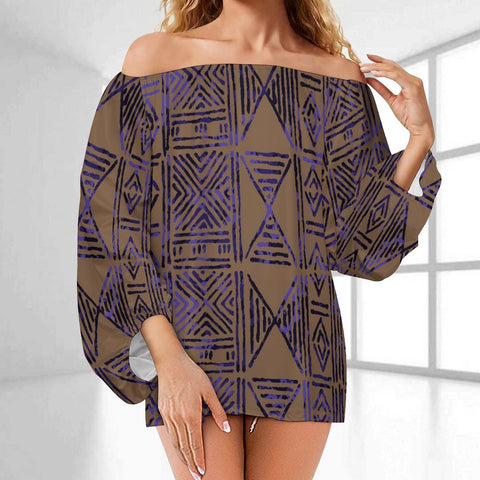 Tribal Style Oversize Dress Brown