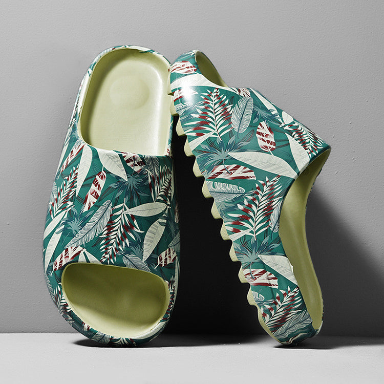 Dark Green Customize Logo Foam Runner Slippers