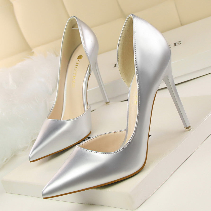 Silver Office Stiletto Heels 