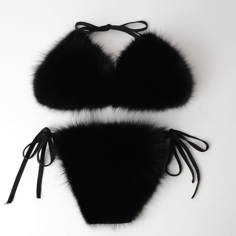 Fur Bikini Set