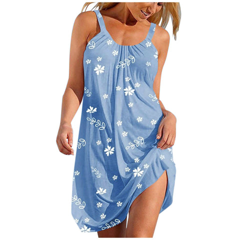Featherlight Chic Beach Dress Blue