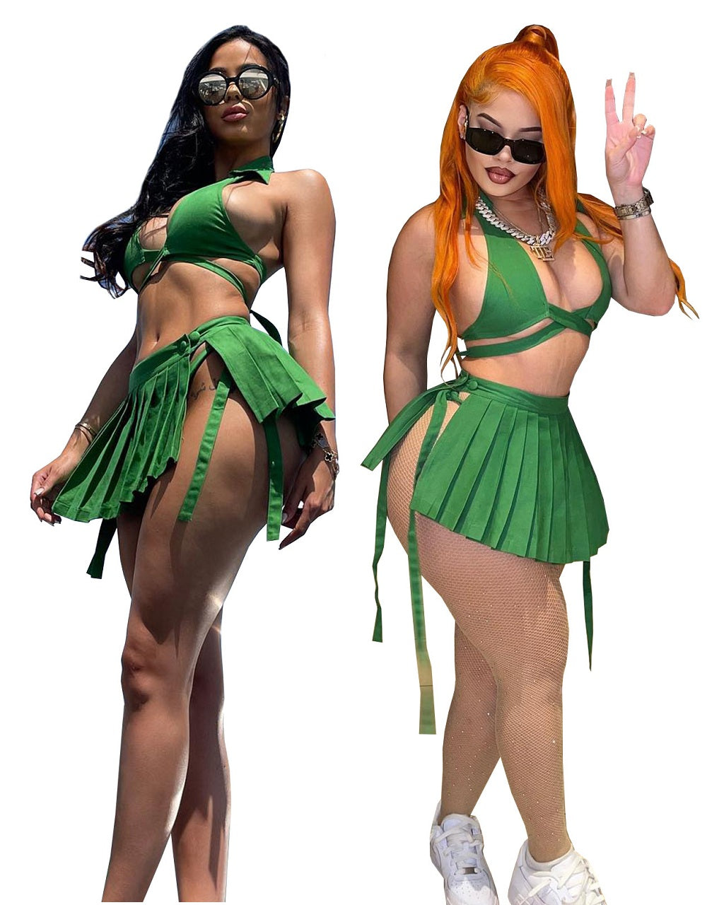 Green Sexy Thong String Bikini Swimsuits