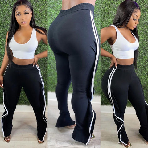 stripped flare pants