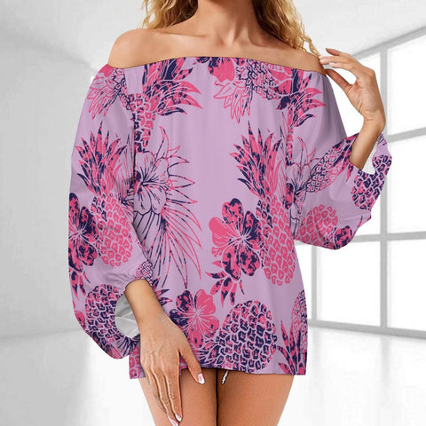 Tribal Style Oversize Dress Purple