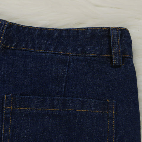 Denim Wide-Leg Pants