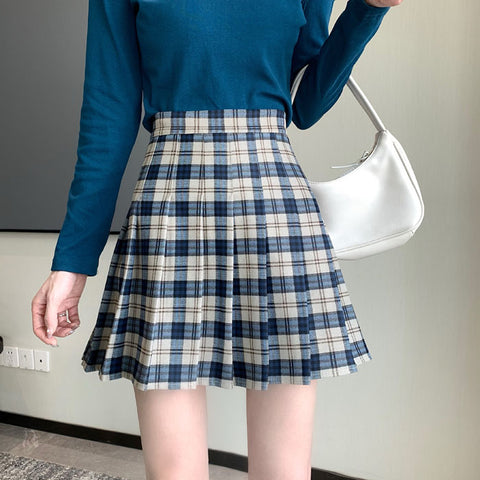 Chic Korean Plaid Pleated Mini Skirt - Culture Heaven Special