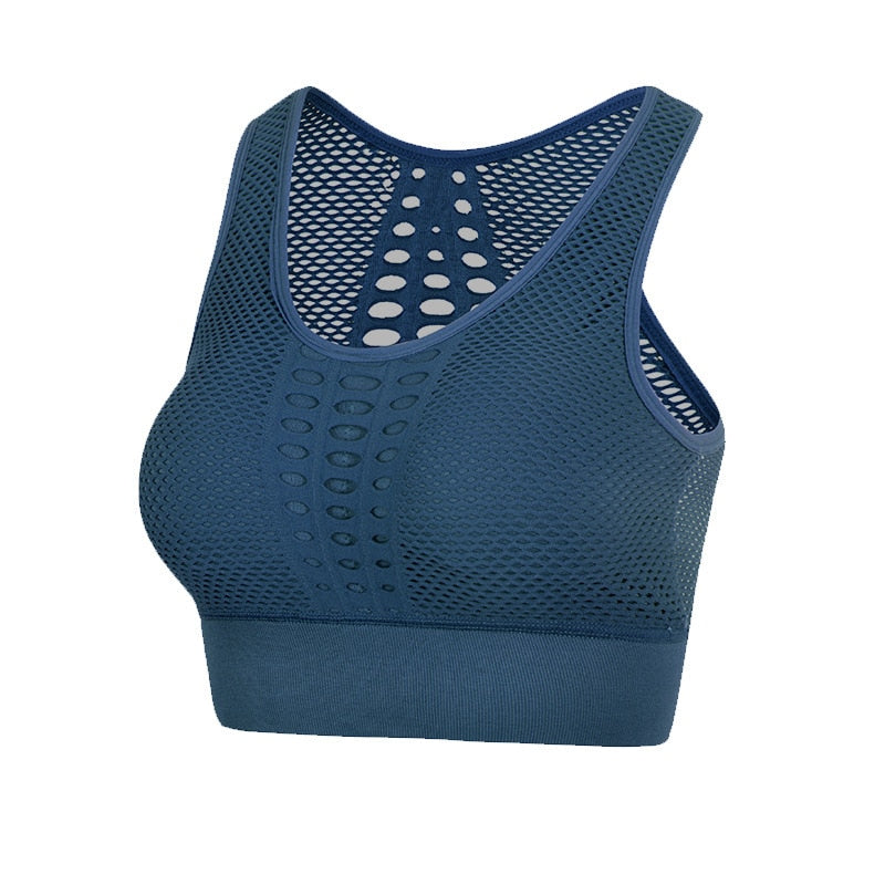 blue sports bra top for women