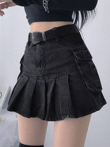 black denim skirt for women 