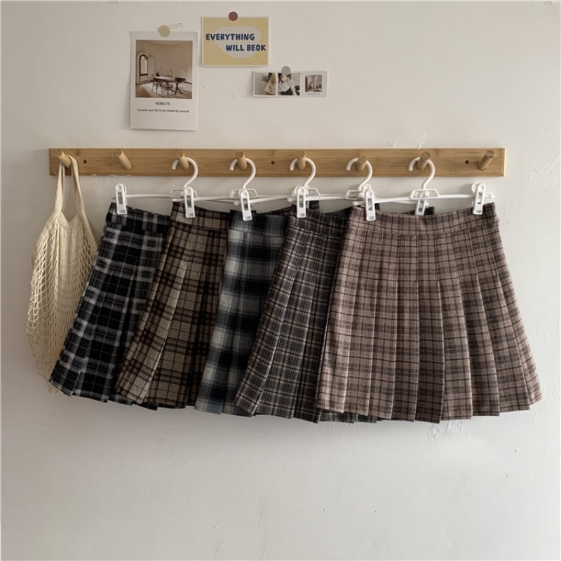 Chic Korean Plaid Pleated Mini Skirt - Culture Heaven Special