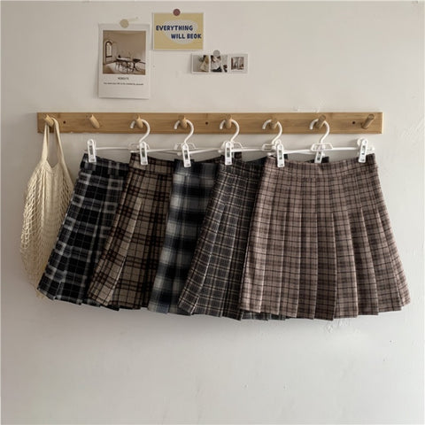 Chic Korean Plaid Pleated Mini Skirt - Culture Heaven Special