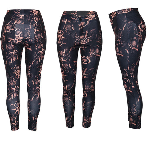 Snakeskin Printed Tight Pants & Shorts