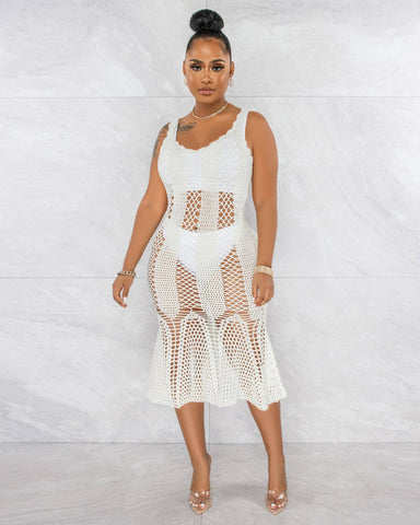 Knitted Hollow Swim Cover Up