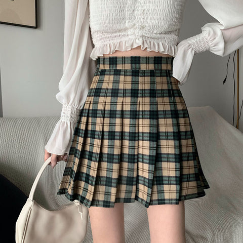 Chic Korean Plaid Pleated Mini Skirt - Culture Heaven Special