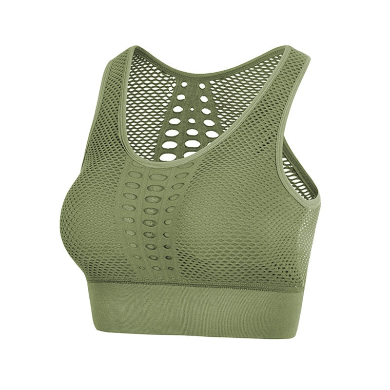 green sports bra top for women